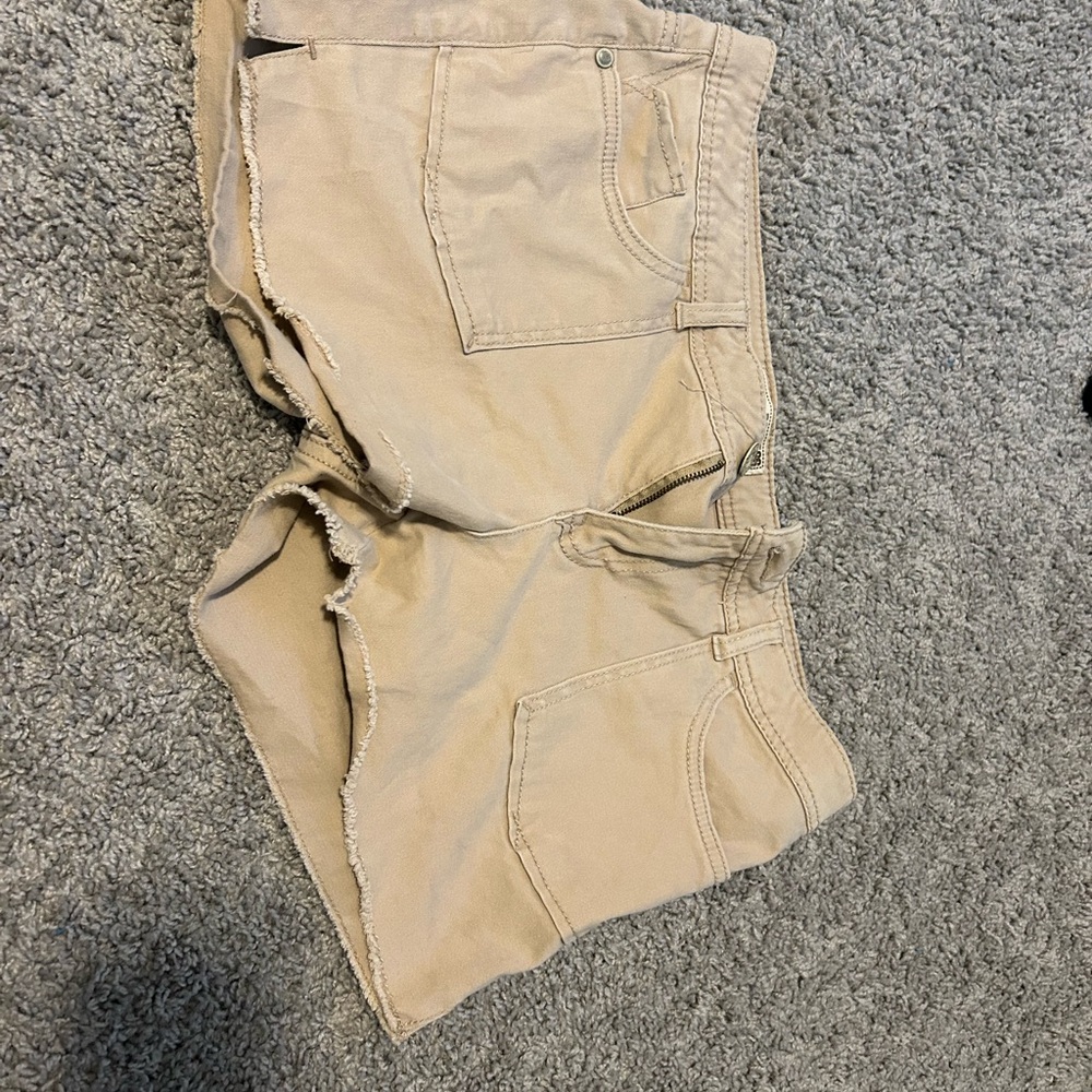 Stylish Tan Cotton Blend Shorts